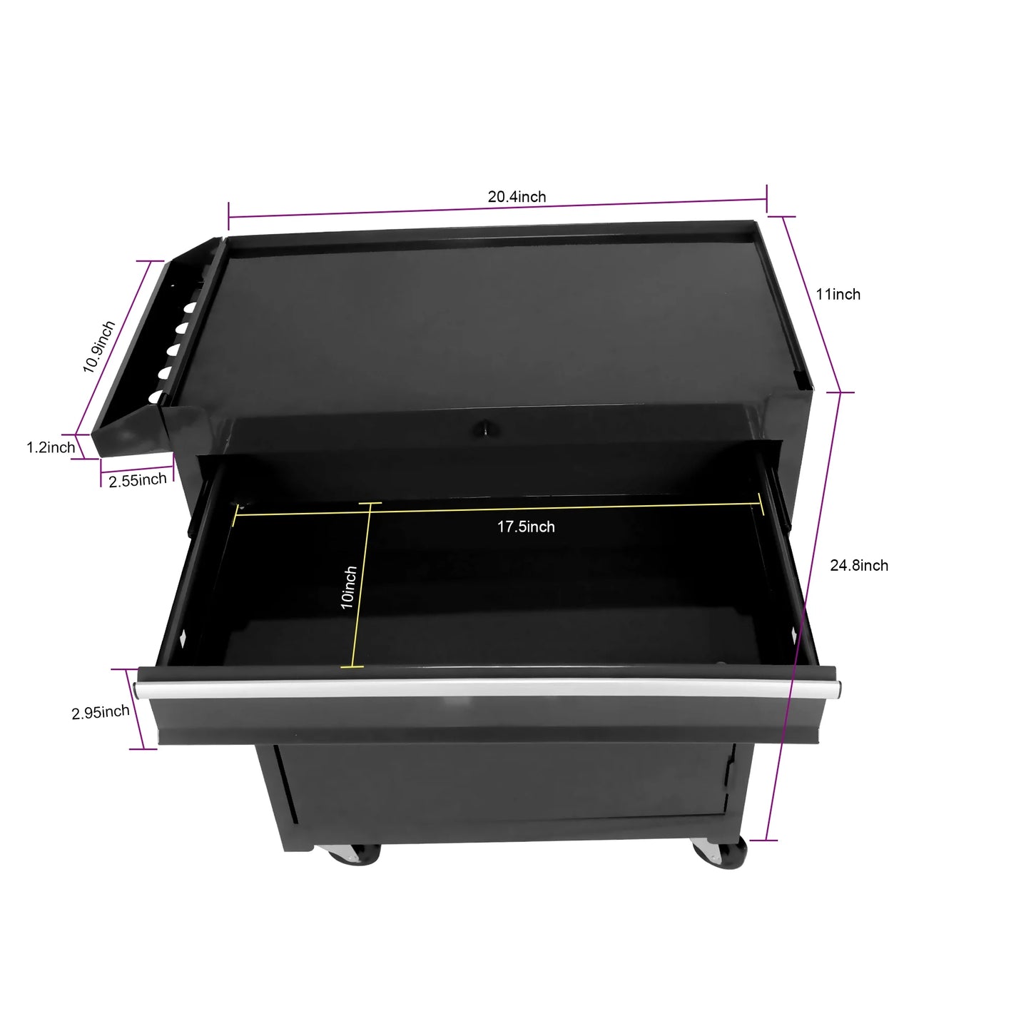 Tool Chest with 5 Drawers, Rolling Tool Box, Lockable Tool Cabinet Hidden Double Tool Organizer