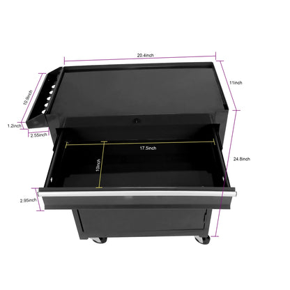 Tool Chest with 5 Drawers, Rolling Tool Box, Lockable Tool Cabinet Hidden Double Tool Organizer