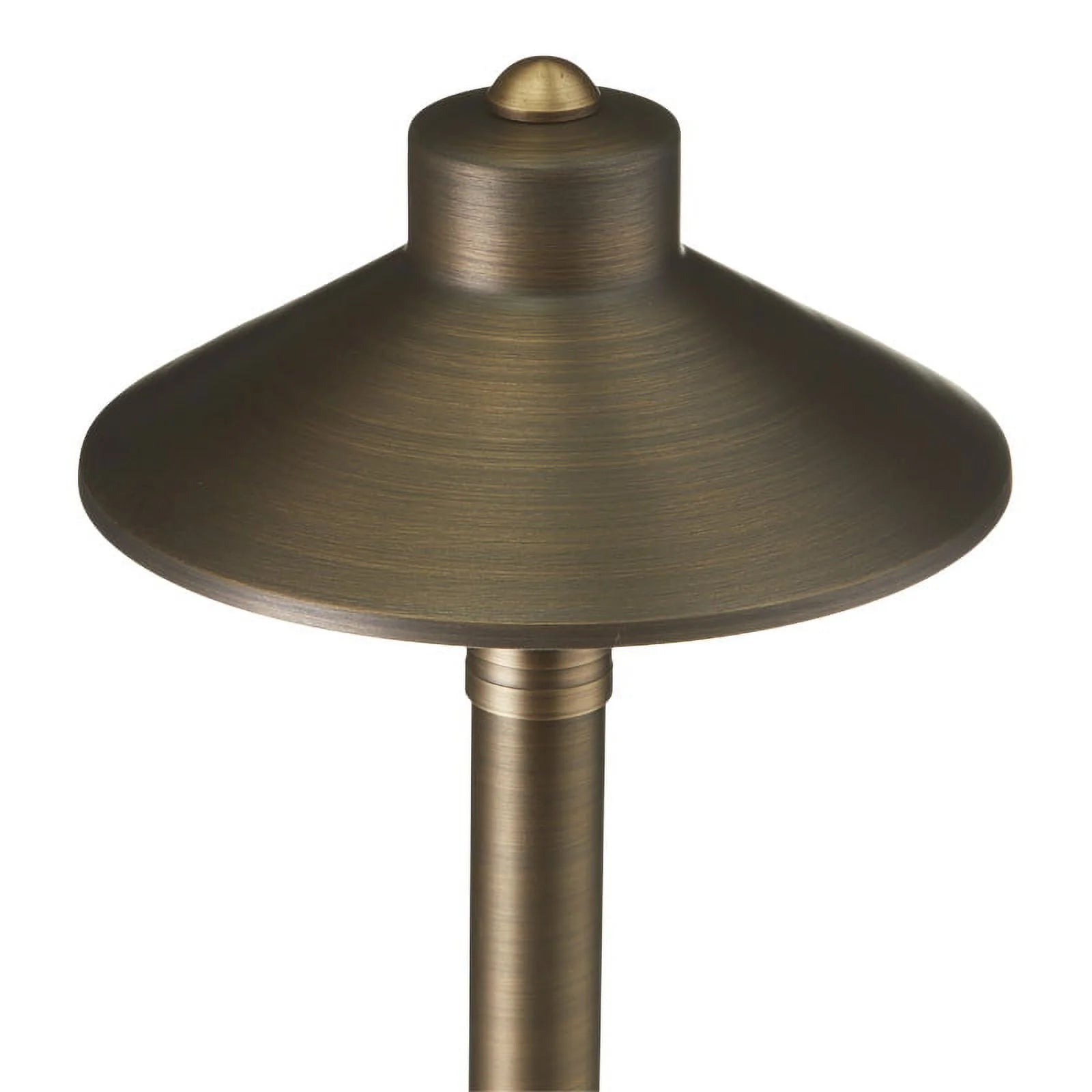 VOLT Flat Hat 12V Brass Path Light (7" Shade, 25" Tall)