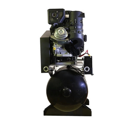 EMAX EGES1430ST 14 HP 30 Gallon 24 CFM 3-Cylinder Truck Mount Solid Cast Iron Pump Gas-Powered Air Compressor with Electric Start KOHLER Command Pro Engine