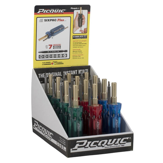 Picquic Toolmpany 88100B 7 Bit Sixpac Plus Multi-Bit Screwdriver Pack of 12