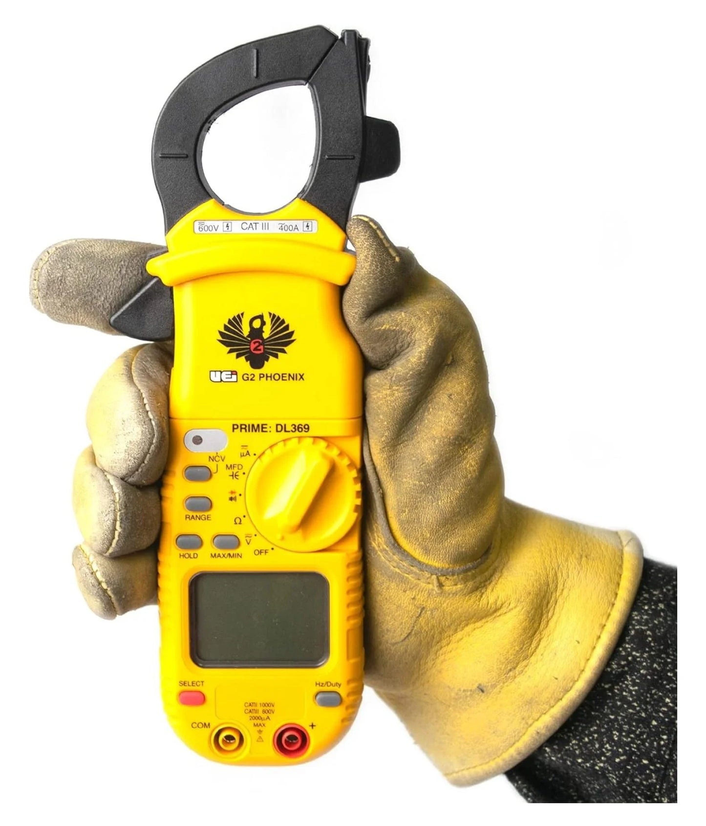 UEi DL369 Digital Clamp Meter HV Auto-Ranging 4000 Counts Volt Meter Amp Meter Measures Current/DC Voltage & Microamps Capitance Resistance Diodes NCV Continuity Tester Live Wire Test