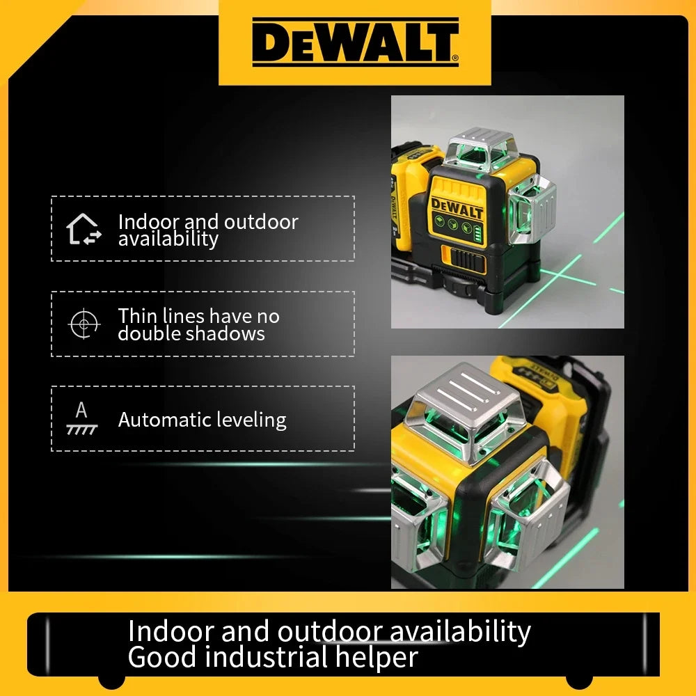 DeWalt DW089LG 12V Max Laser Level, 3-Way 360 Green Degrees Professional Architectural Laser, Rotary and Linear Laser Levelsfor Laser for Home Renovation Layout or Architectural Design