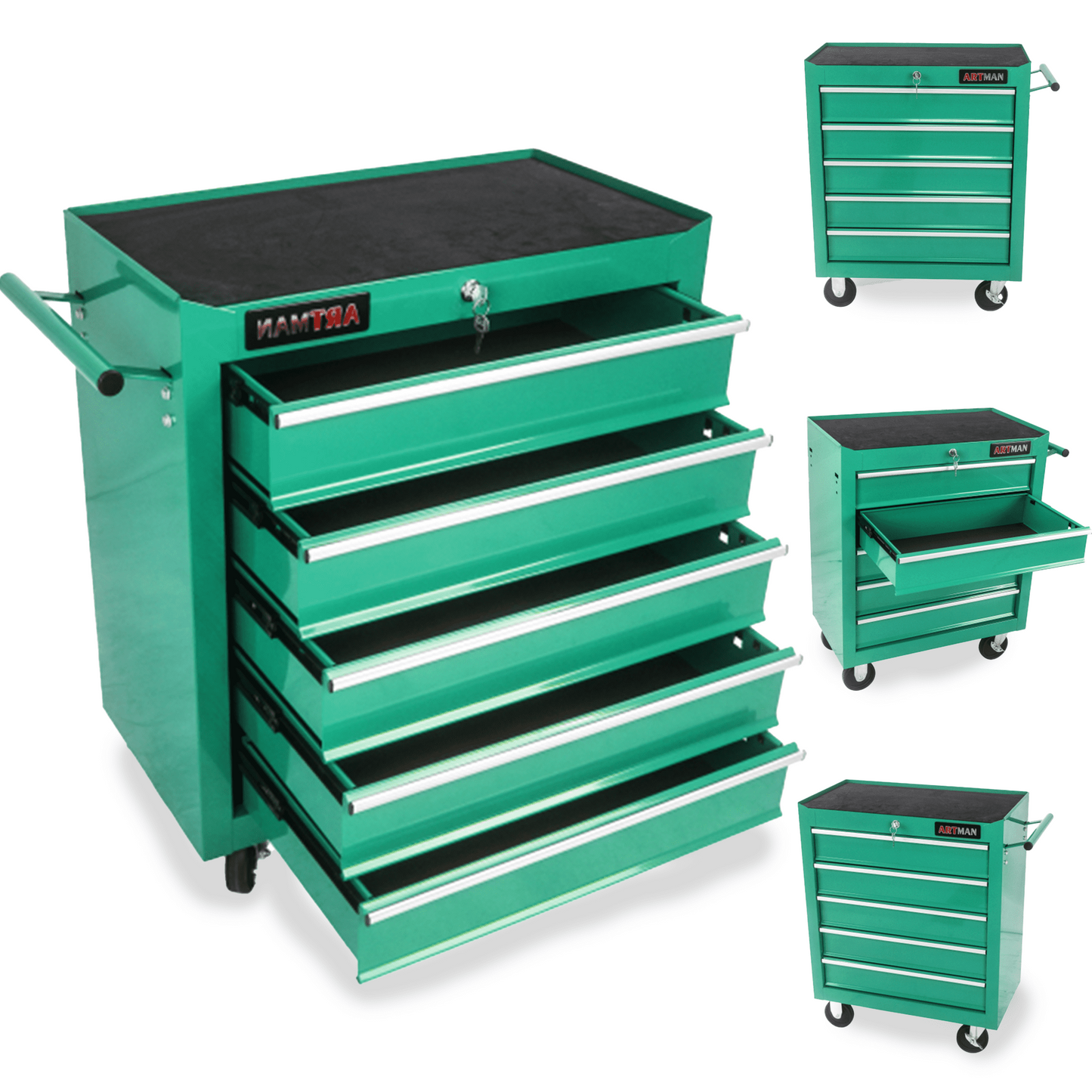 ARTMAN 5 Drawer Rolling Tool Chest, Tool Storage Cabinet with Wheels and Drawers for Garage Warehouse