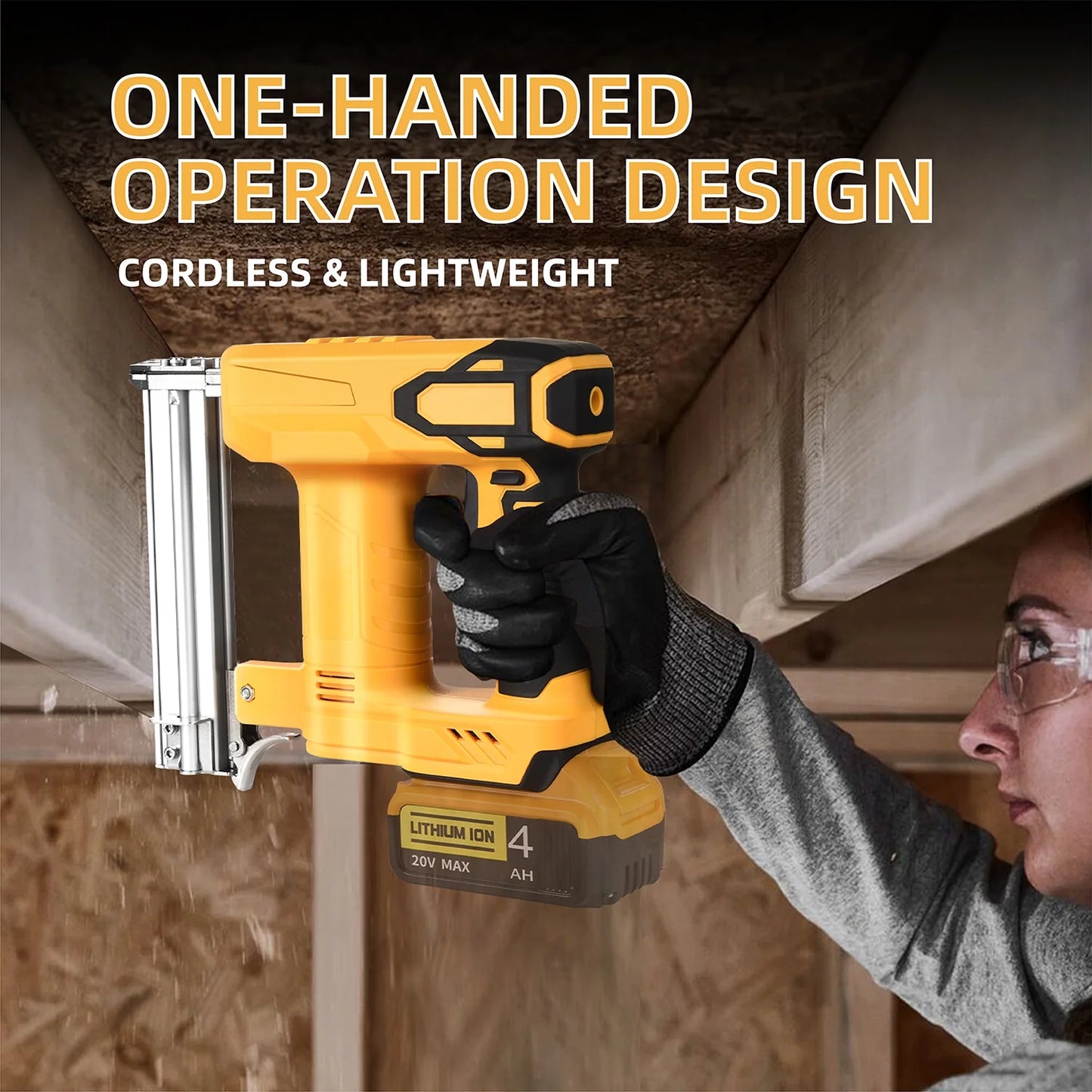 18 Gauge Brad Nailer Compatible with Dewalt 20V MAX Battery(NO Battery), Narrow Crown Stapler, 2 in 1 Cordless Nail Gun with 1000 Nails and 1000 Staples for Home Improvement, DIY and Woodworking
