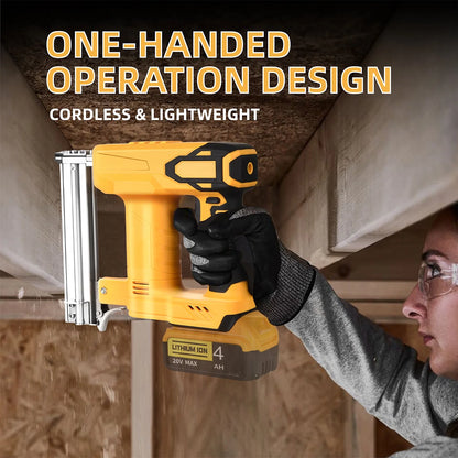 18 Gauge Brad Nailer Compatible with Dewalt 20V MAX Battery(NO Battery), Narrow Crown Stapler, 2 in 1 Cordless Nail Gun with 1000 Nails and 1000 Staples for Home Improvement, DIY and Woodworking