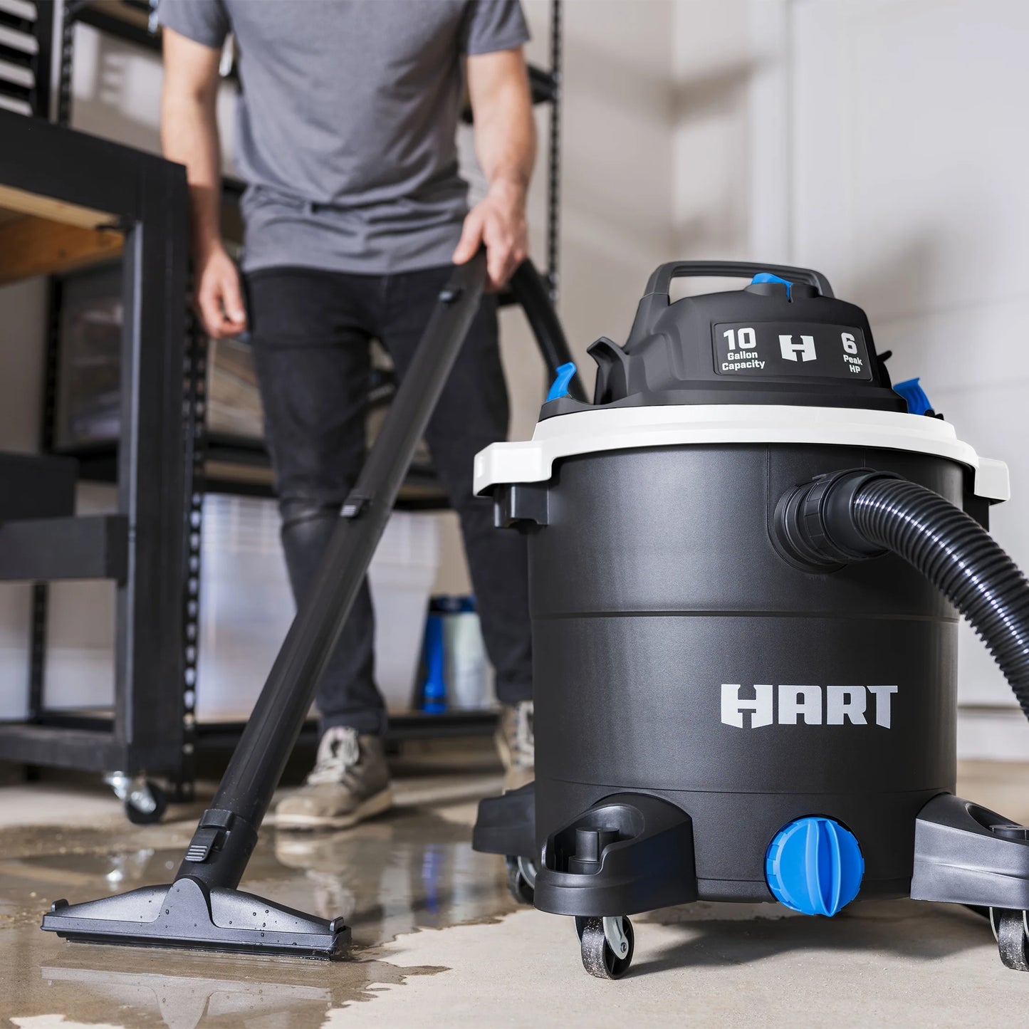 HART 10 Gallon 6 Peak HP Poly Wet/Dry Vacuum, VOC1012PF 3703