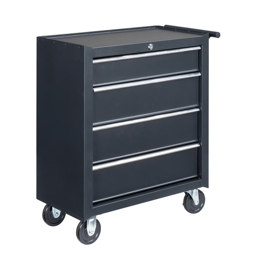 Winado Modern Box 4-Drawer Rolling Tool Chest with Wheels, Steel Black, 25.98" 52.91 lb