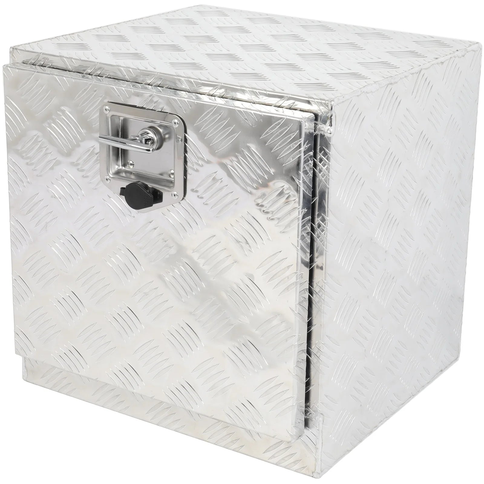 CCIYU 18 Inch Aluminum Truck Bed Toolboxes, Heavy Duty Truck Tool Box with Lock Keys, Storage Tool Box Chest Box Organizer for Pickup, RV, Truck Bed, Trailer, 18"x 17"x18", Silver