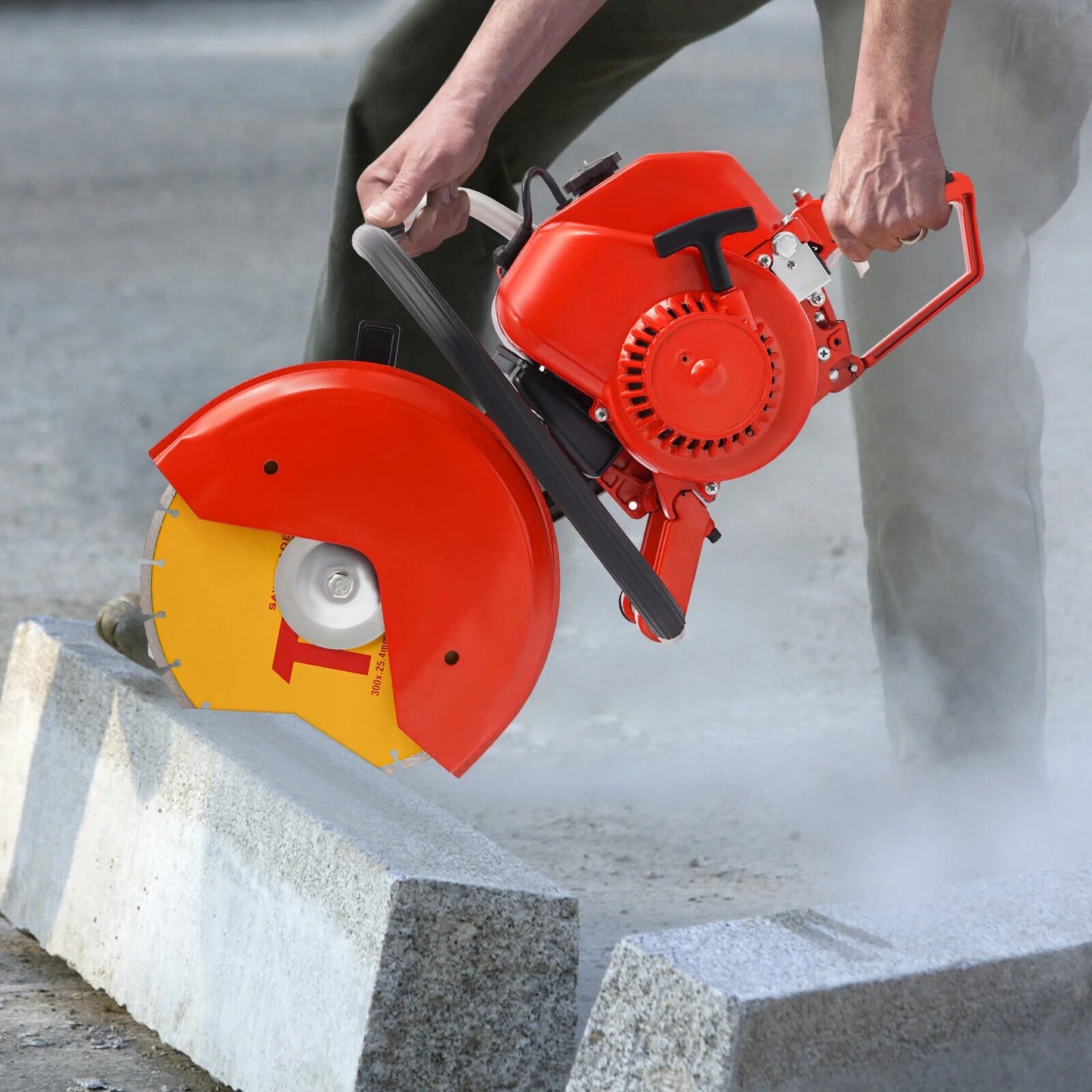 2 Stroke 78.5CC Gas Power Cement Concrete Cut off Saw Cutting Tool W/Blade Red