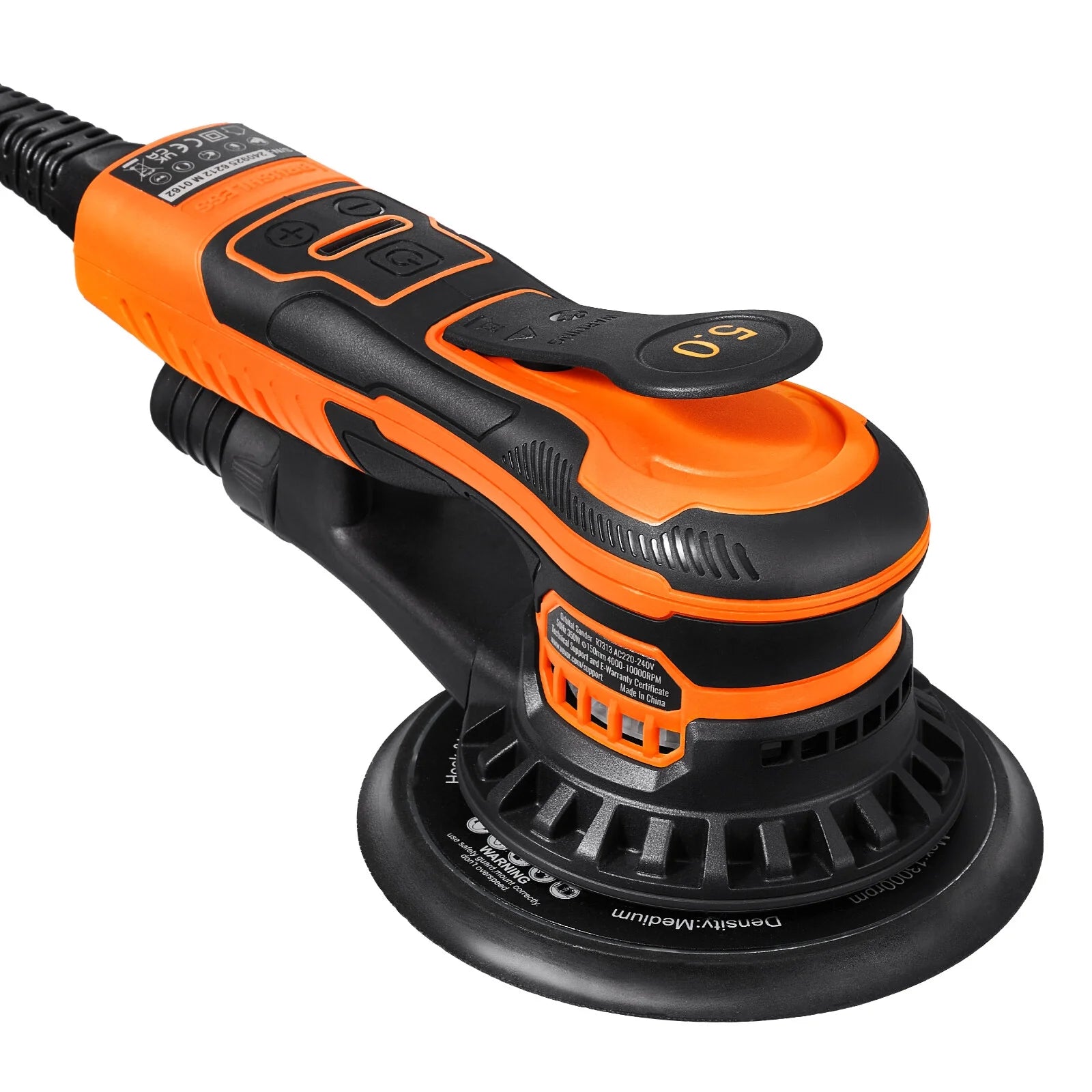 Random Orbital Sander 6'' Palm Sander 10000 PRM 10 PCS Sandpapers 6 Speeds
