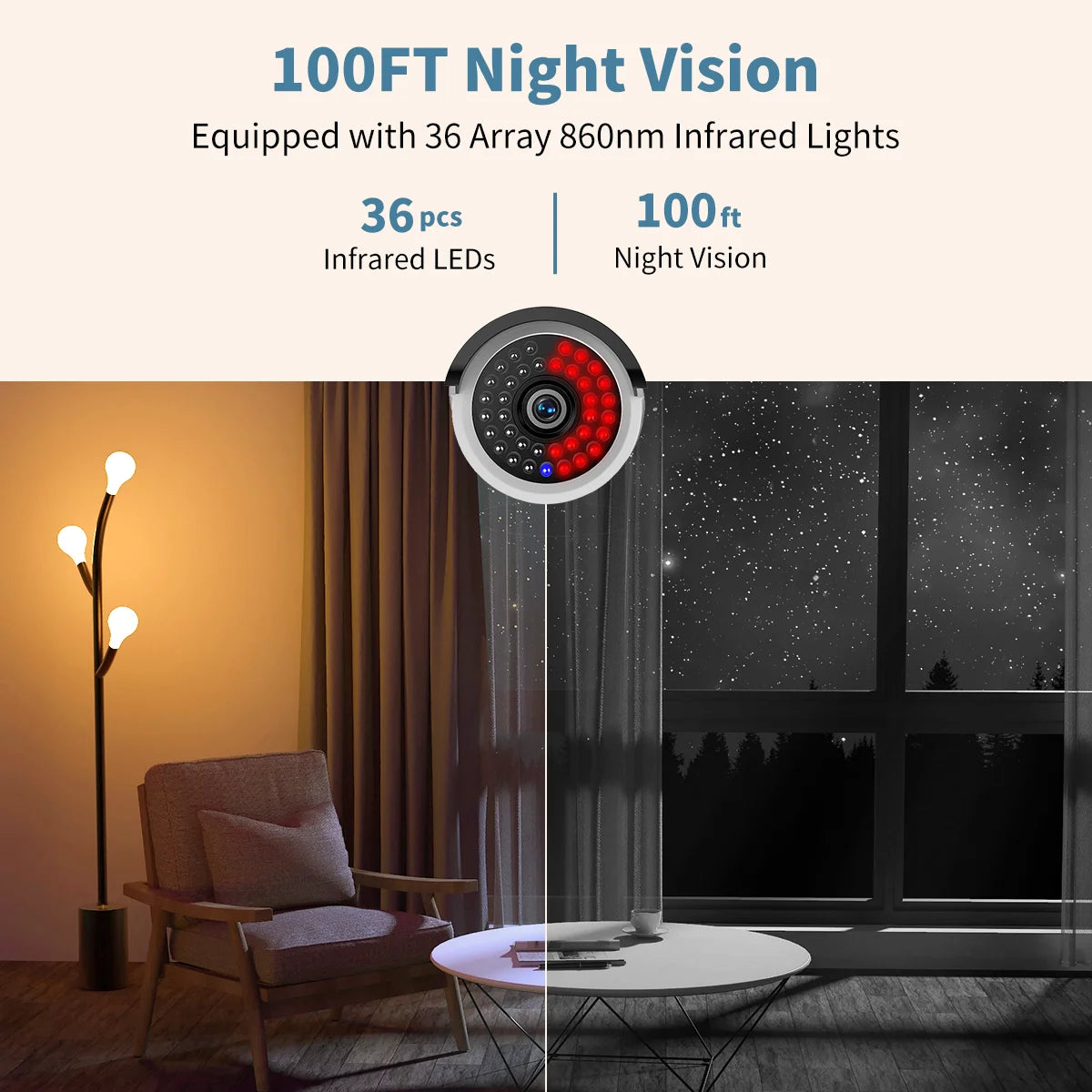 OHWOAI 3MP Wireless Outdoor Security Camera System, WiFi NVR Security Camera System with 100Ft Night Vision