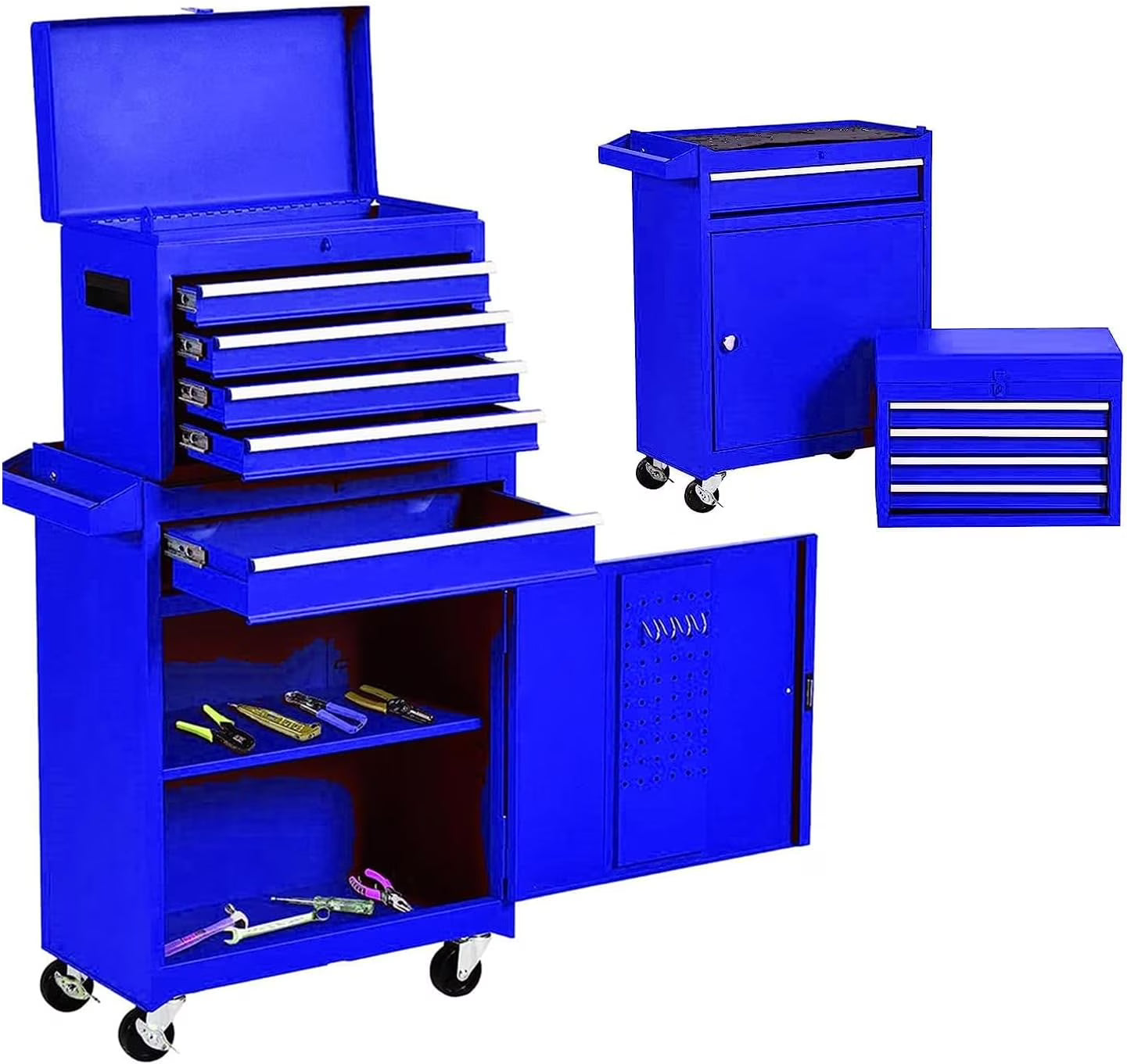 Sesslife 5-Drawer Rolling Tool Chest on Wheels, High Capacity Tool Cabinet with Drawers, Detachable Mobile Tool Box for Workshop, Garage, Mechanics and Repair Room(Black)