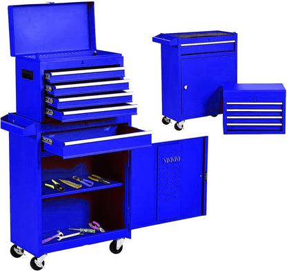 Sesslife 5-Drawer Rolling Tool Chest on Wheels, High Capacity Tool Cabinet with Drawers, Detachable Mobile Tool Box for Workshop, Garage, Mechanics and Repair Room(Black)