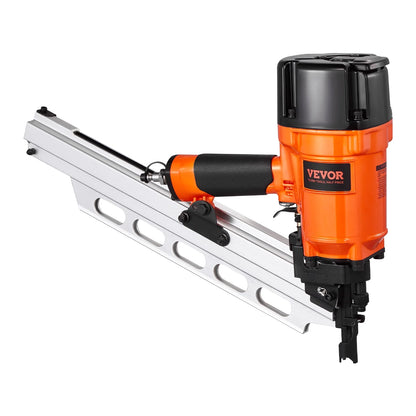 VEVOR Framing Nailer, 2" to 3-1/2" 21 Degree Full Round Head Pneumatic Framing Nailer with Dual Trigger Modes & Tool-Less Depth Adjustment, 80-120PSI Pro Air Nail Gun for Framing Flooring Decking