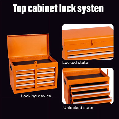 5-Drawer Rolling Tool Chest with Detachable Top Box, Lockable Wheels & Adjustable Shelf, Metal Tool Cart for Garage Workshop