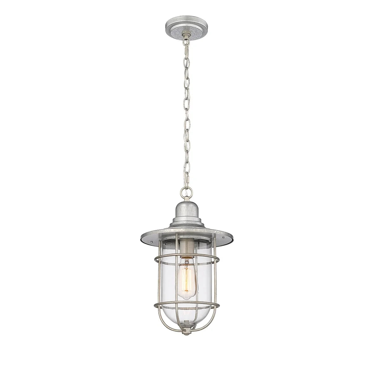 Millennium Lighting 1 Light Outdoor Hanging Lantern in Galvanized