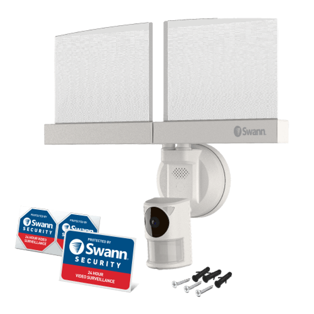 Swann Wi-Fi 1080p Weatherproof Slimline Floodlight Camera, Color Night Vision, Heat Motion-Sensing, 2-Way Talk