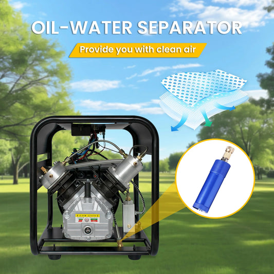 TUDIVING 4500Psi PCP Air Compressor Double Cylinder Auto-Stop High Pressure Air Pump 40L/min 110V