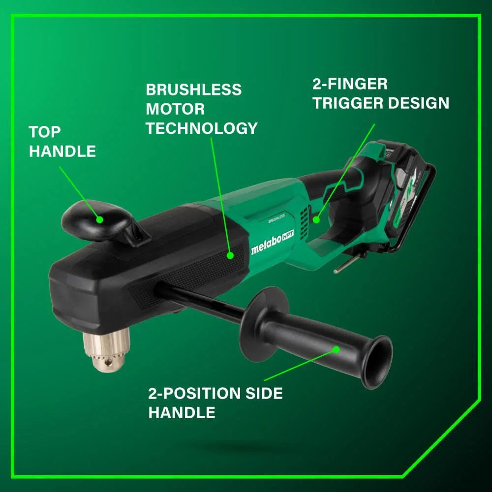 Metabo Hpt 36V Multivolt Cordless 1/2 In High Power Right Angle Drill Kit
