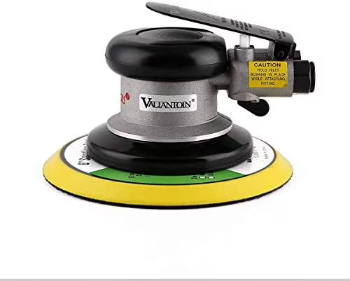 6" Professional Air Random Orbital Palm Sander with 1pc 6" Backup Plate, Heavy Duty Dual Action Pneumatic Sander Silver