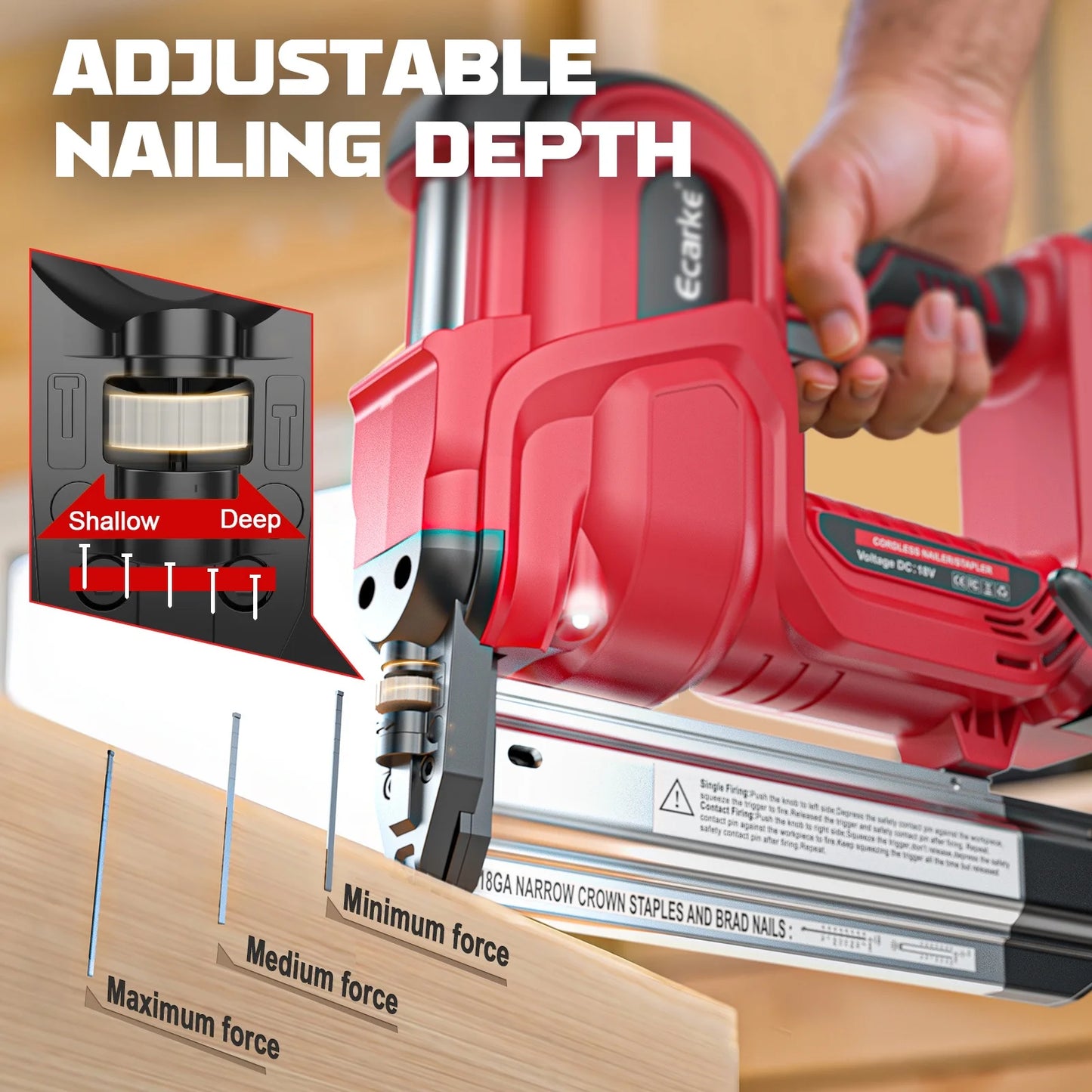 Gauge Electric Nail Gun Compatible with Milwaukee Battery,2 in 1 Cordless Brad Nailer and Stapler with 18GA Nails/Staples,Battery for M18 18V Power,2 Firing Modes for Trim Wood Crafting DIY
