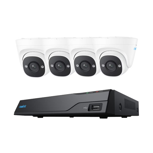 Reolink 8CH 5MP Outdoor PoE Security Camera System,4pcs Wired Surveillance Camera 2TB HDD 24/7 Recording Remote Access,RLK8-520D4