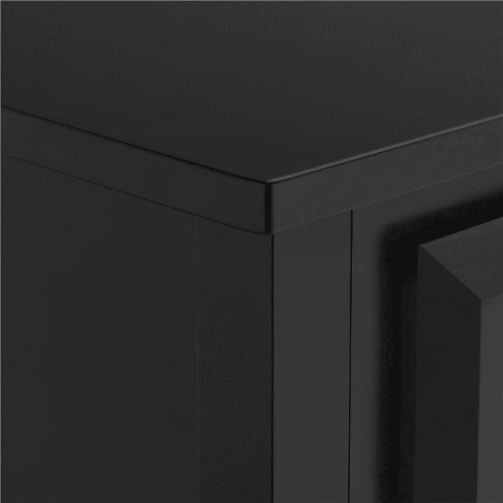 Topeakmart 3-Drawer Wooden Console Table Entryway Table with Storage Shelf Pine Wood Legs, Black