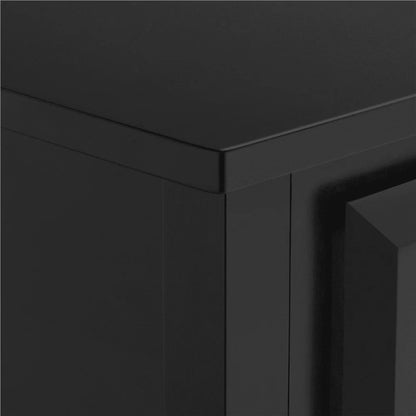 Topeakmart 3-Drawer Wooden Console Table Entryway Table with Storage Shelf Pine Wood Legs, Black