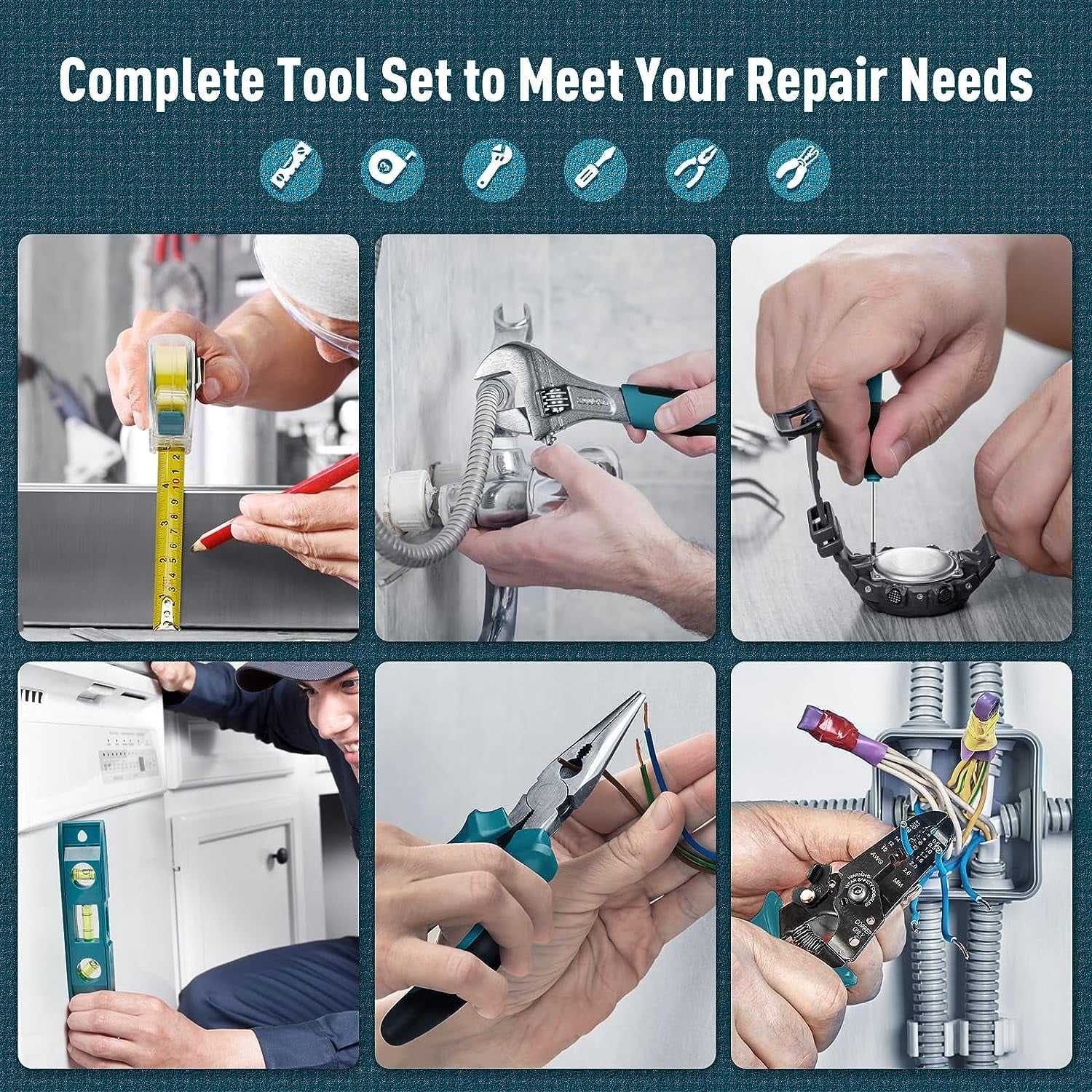 Home Tool Kit 281-PCs - General Basic Home Auto Repair Tool Kits - Complete Portable Hand Tool Sets for Women - Tool Box Set with Socket Wrench Set & Screwdriver Sets & Hex Key & Pliers