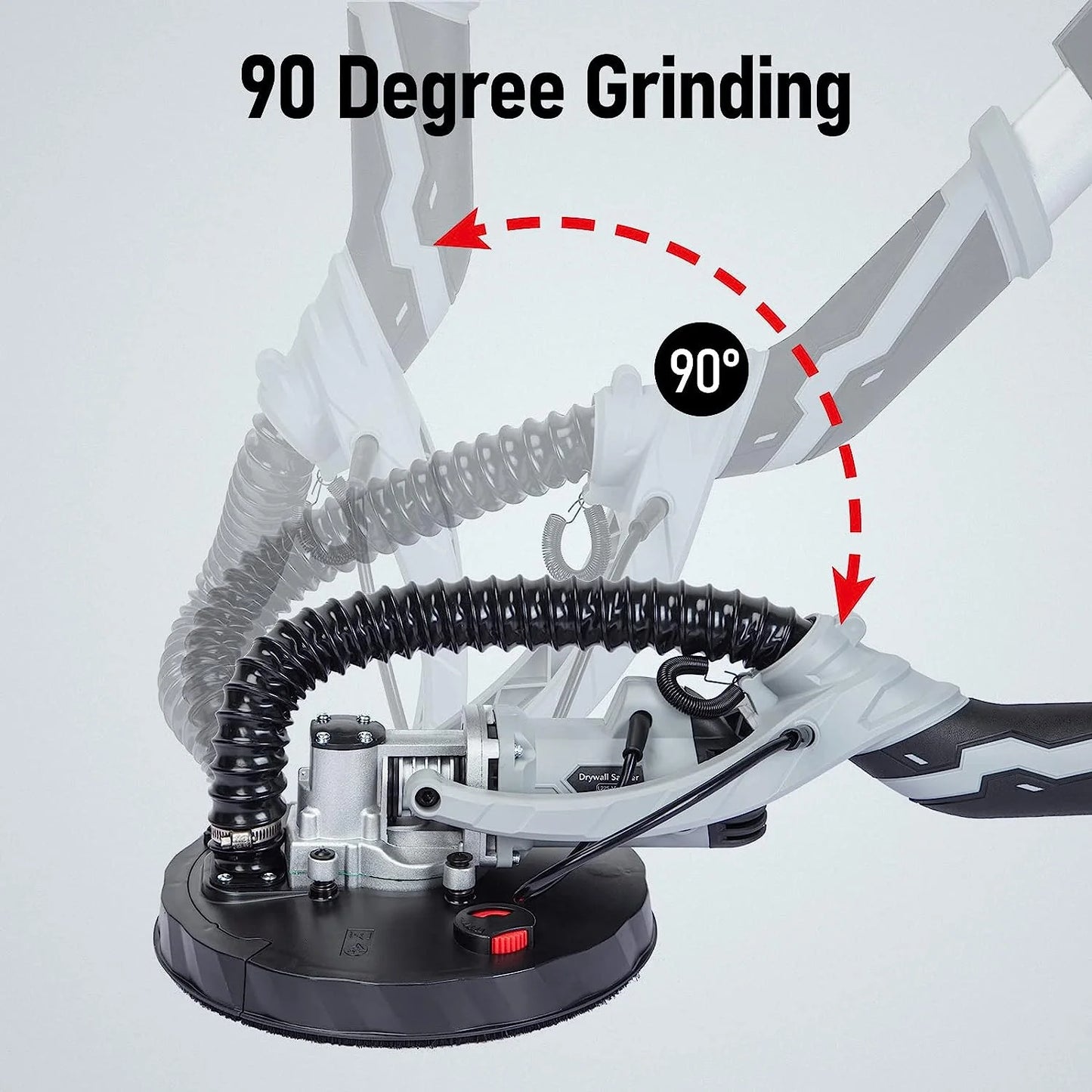 710W Drywall Sander, Electric Motor Sander with LED Flashlight, Variable Speed 800-1800RPM With Extendable & Foldable Handle, 6 Pcs Sanding Discs, Including Carrying Bag