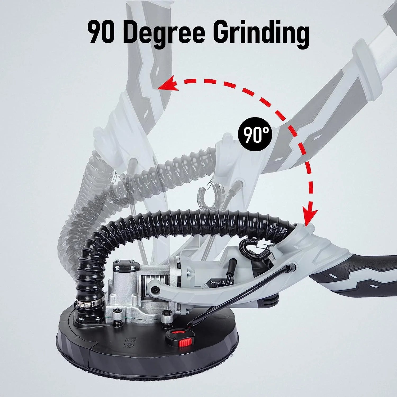 710W Drywall Sander, Electric Motor Sander with LED Flashlight, Variable Speed 800-1800RPM With Extendable & Foldable Handle, 6 Pcs Sanding Discs, Including Carrying Bag