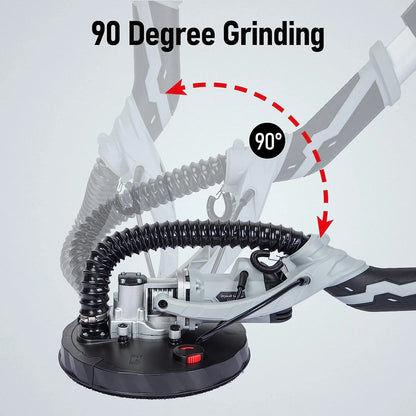 710W Drywall Sander, Electric Motor Sander with LED Flashlight, Variable Speed 800-1800RPM With Extendable & Foldable Handle, 6 Pcs Sanding Discs, Including Carrying Bag
