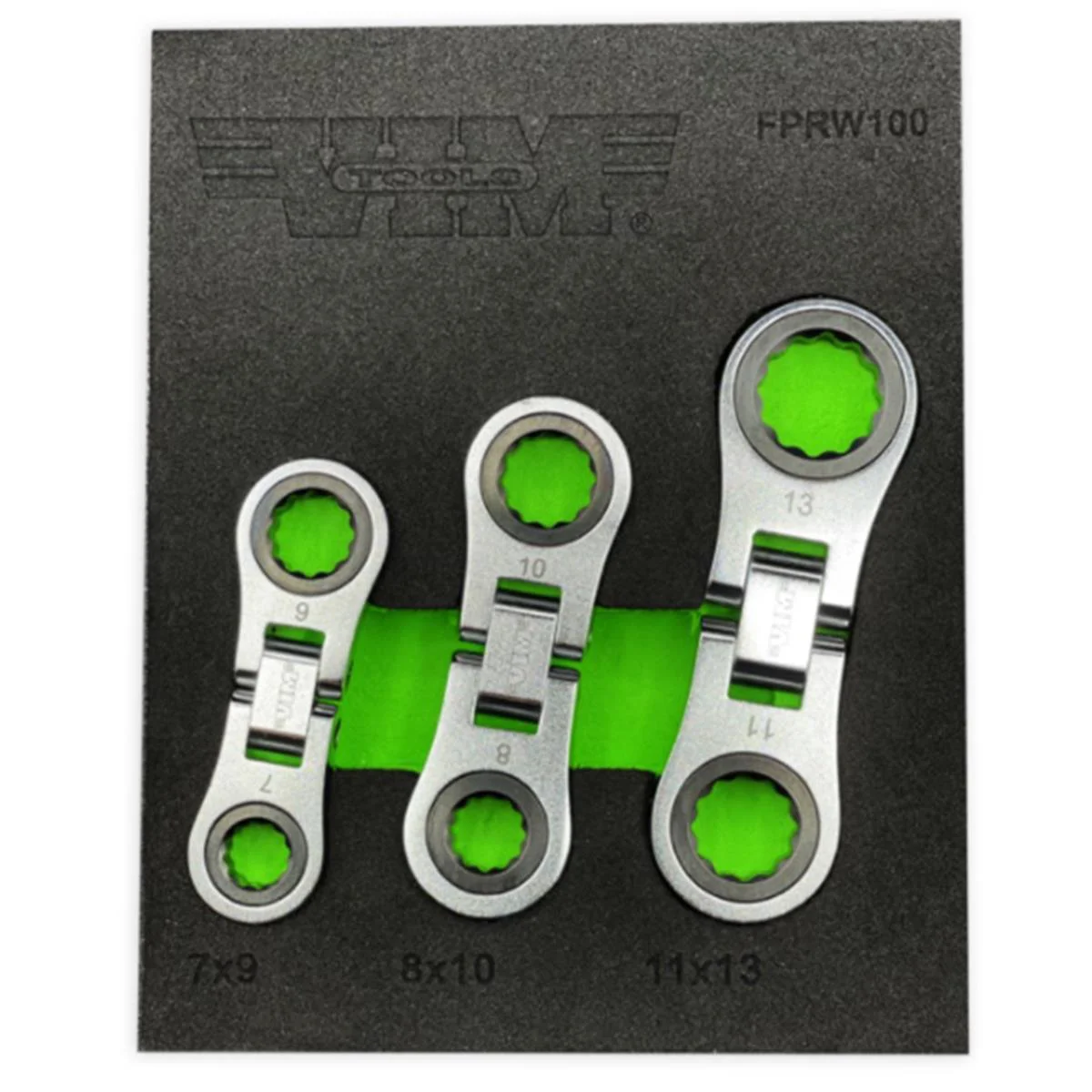 Vim Products FPRW100 3pc Metric Flex Finger Ratchet Wrench Set