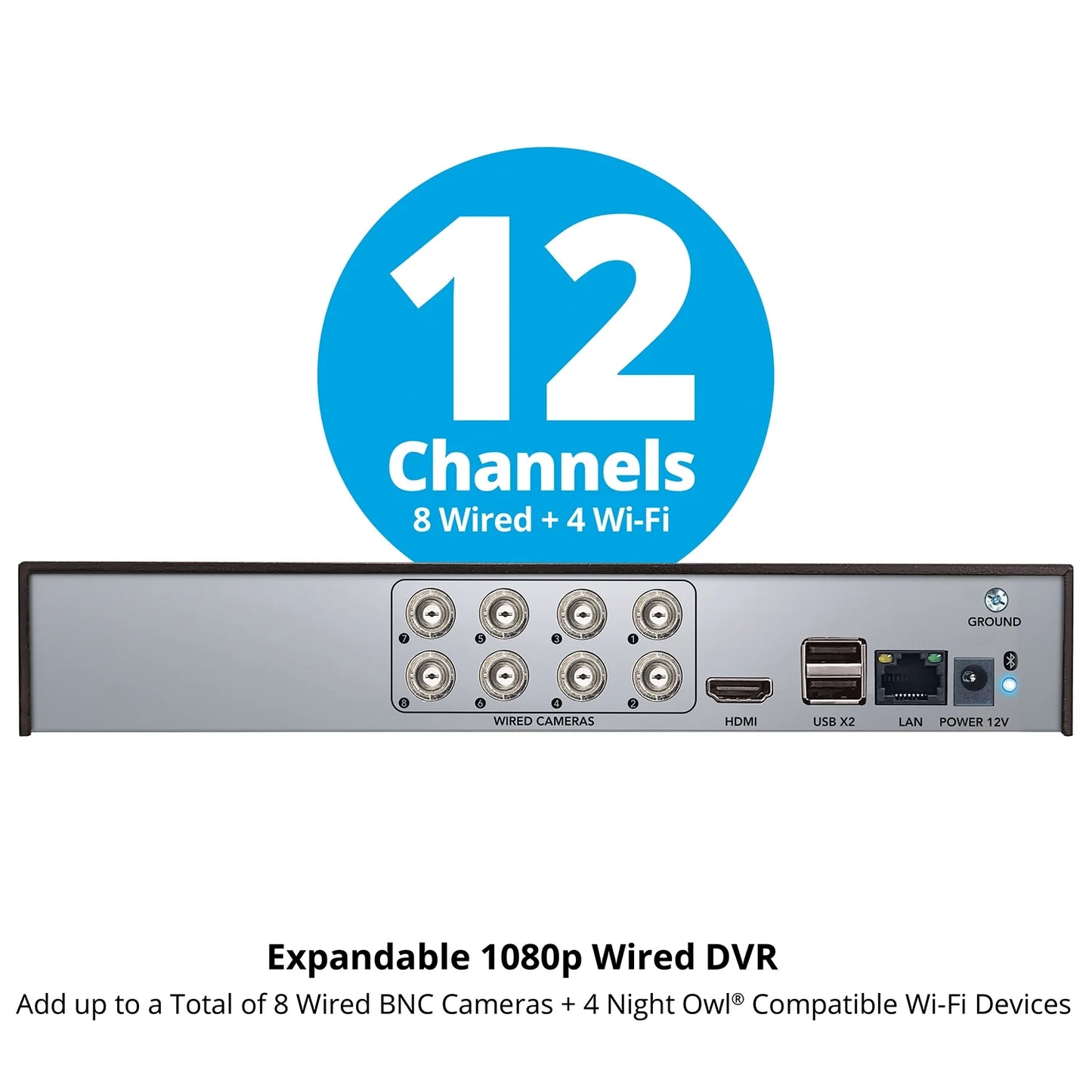 Night Owl 2-Way Audio 12 Channel DVR Security System with 1TB Hard Drive and 4 Wired 1080p Deterrence Cameras