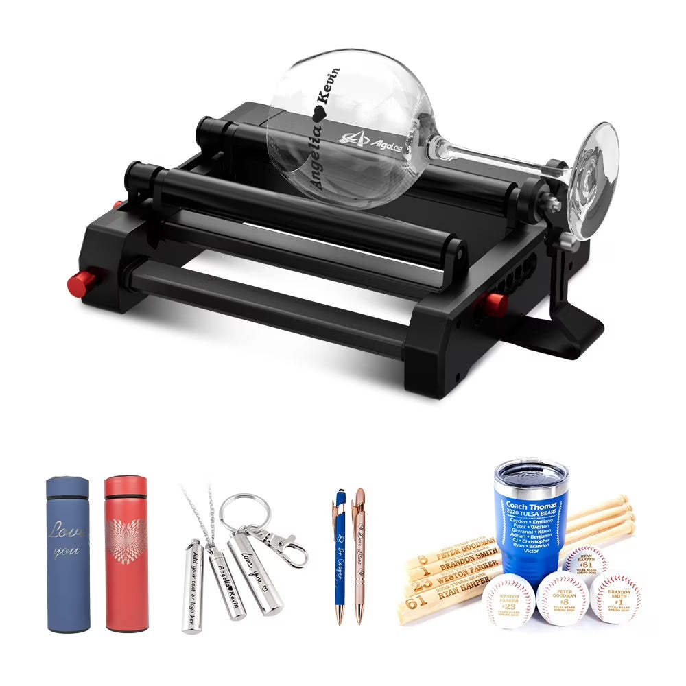 Algolaser RR2 Rotary Roller Compatible with ALL Algolaser Laser Machine for Engraving Cylindrical Objects