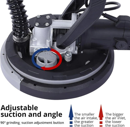 Drywall Sander, 750W Electric Drywall Sander with Vacuum Dust Collection 7 Variable Speed 900-1800 RPM with LED Light, 14 Pcs Sanding Discs, Extendable & Foldable Handle