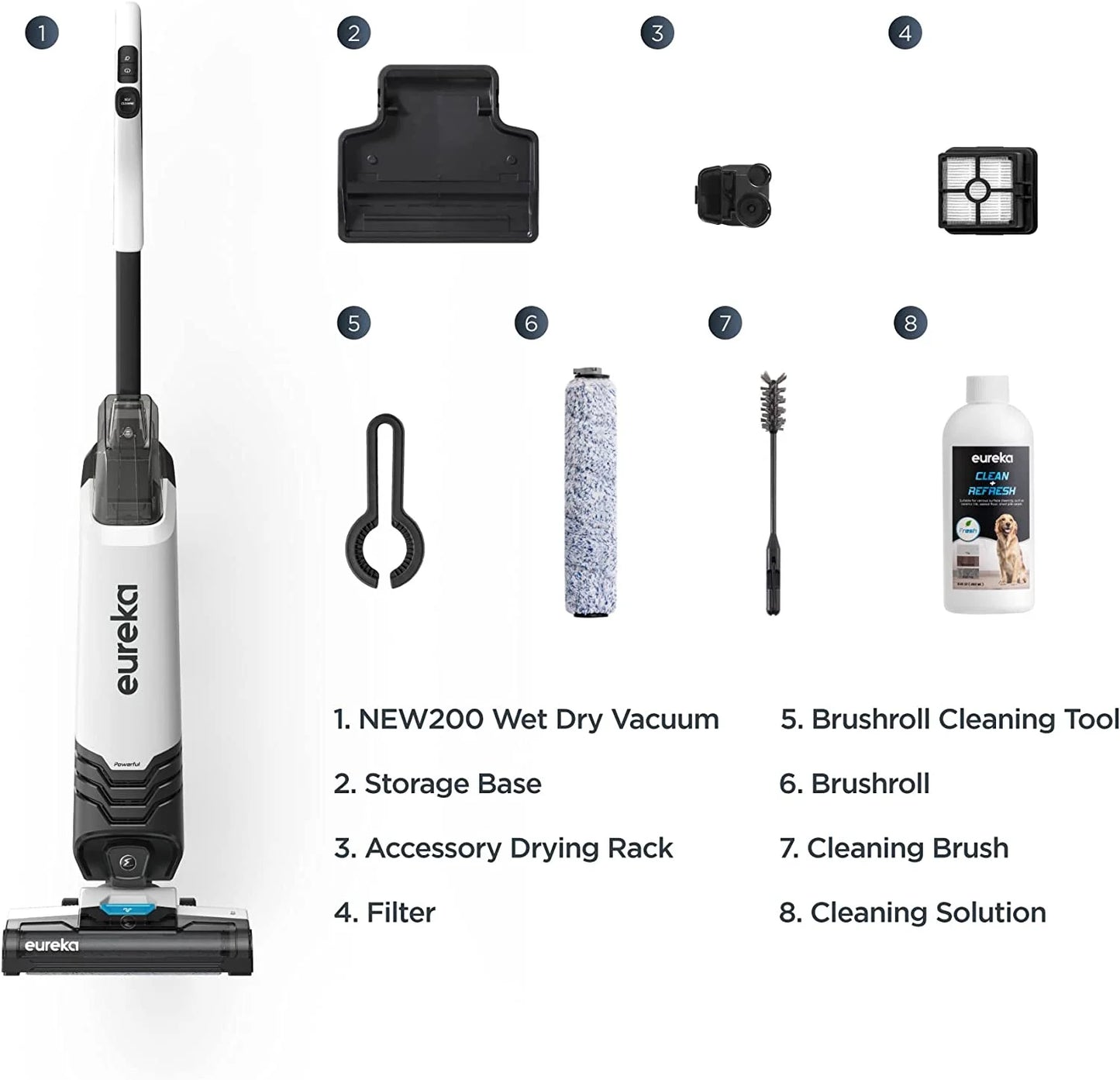 Eureka All in One Wet Dry Vacuum Cleaner and Mop for Multi-Surface Lightweight Self-Cleaning System