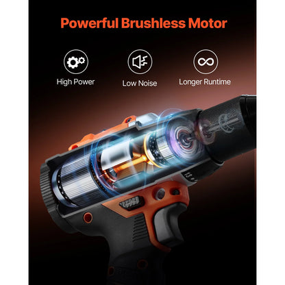 KFFKFF Instrument Set, Cordless 20V Maximum 2-Instrument Set, Incorporating 1/2 inch Impact Drill and 1/4 inch Impact Driver, Compact Wireless Power Instrument Set with 4.0 Ah Batteries, Bolts
