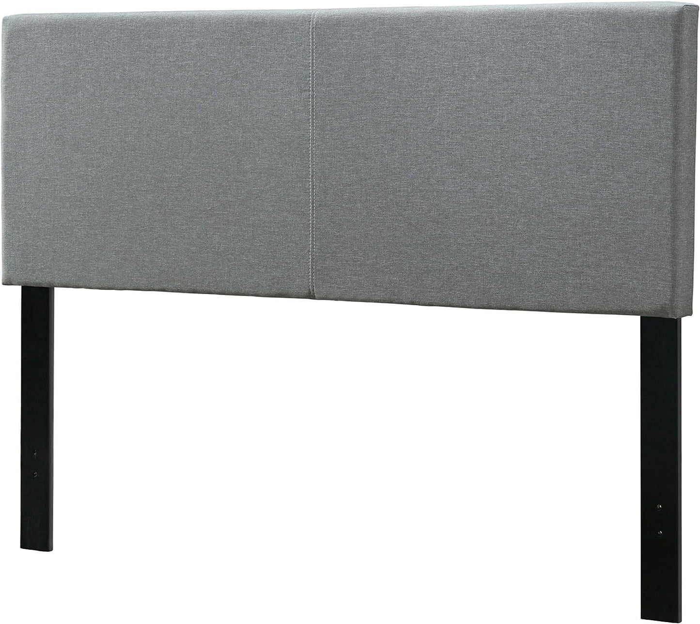 DG Casa Kelly Upholstered Panel Bed Frame with Storage, Queen Size, Gray