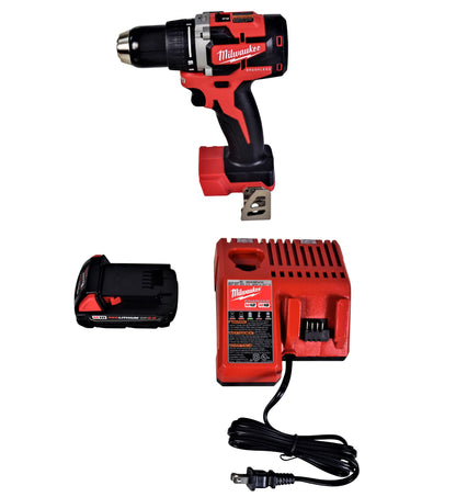 Milwaukee M18 18V Li-Ion Compact Brushless Cordless 1/2 in. Drill/Driver Kit