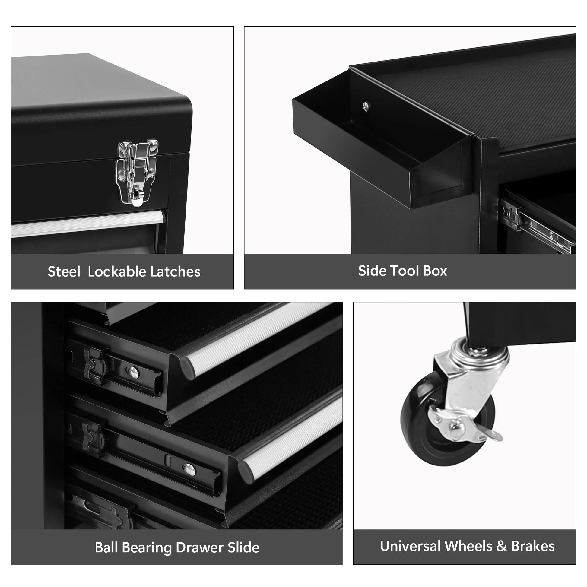 5-Drawer Rolling Tool Chest, High Capacity Tool Storage Cabinet W/Lockable Wheels