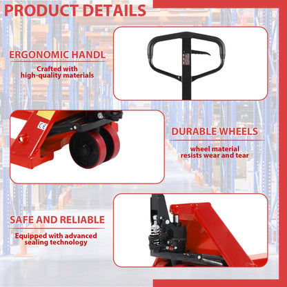 Tory Carrier 5500lb with 48"X27" Fork Hand Manual Pallet Jack Truck Orange
