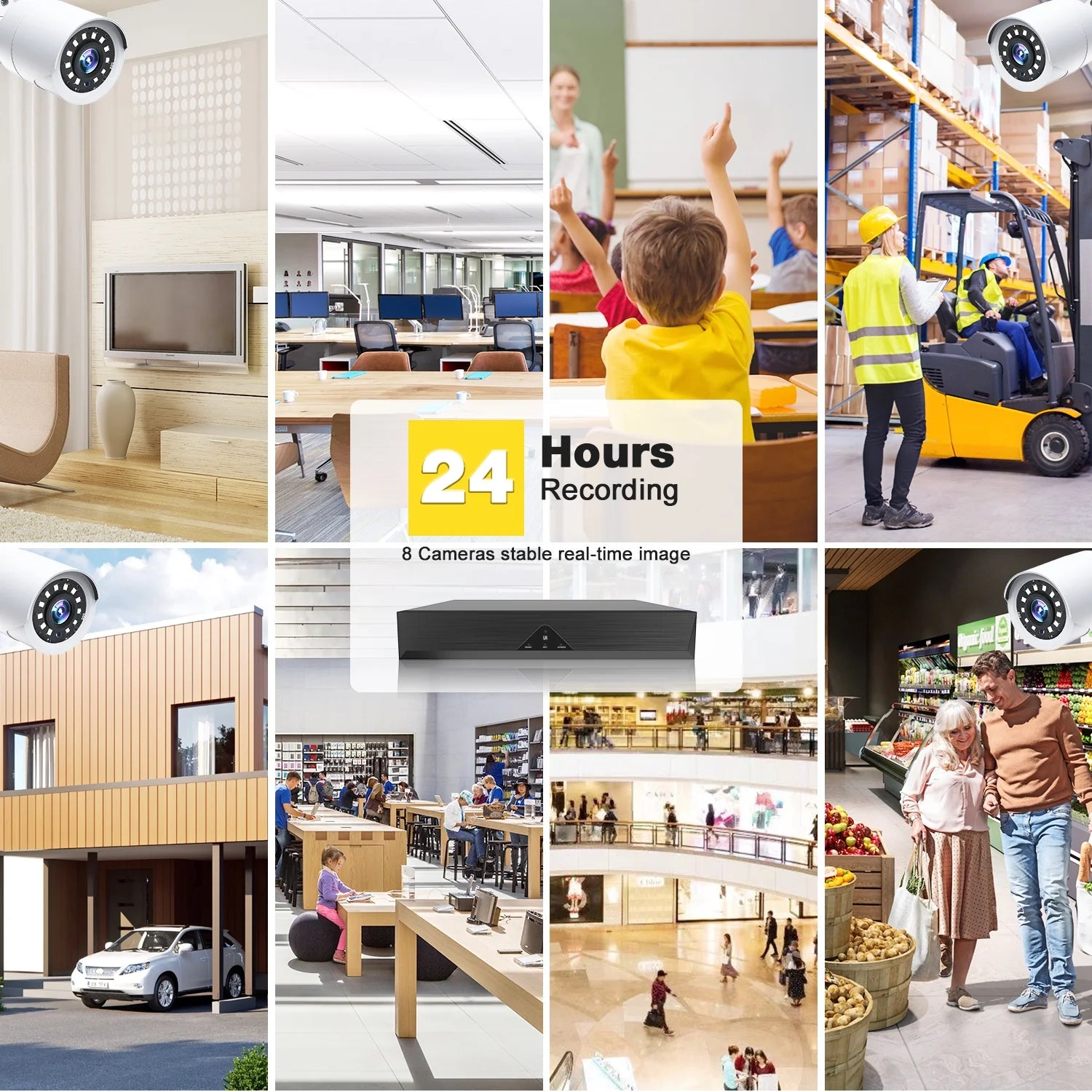 Toguard SC35 8CH CCTV Security Camera System Outdoor with 3TB Hard Drive 8pcs Wired 1080P Bullet Surveillance Cameras HDMI Connector