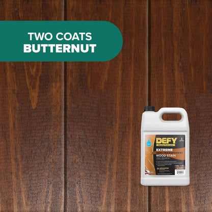 DEFY Extreme Wood Stain and Sealer in One - 5 Gallon Semi-Transparent Waterproof Coating for All Wood Types - Butternut