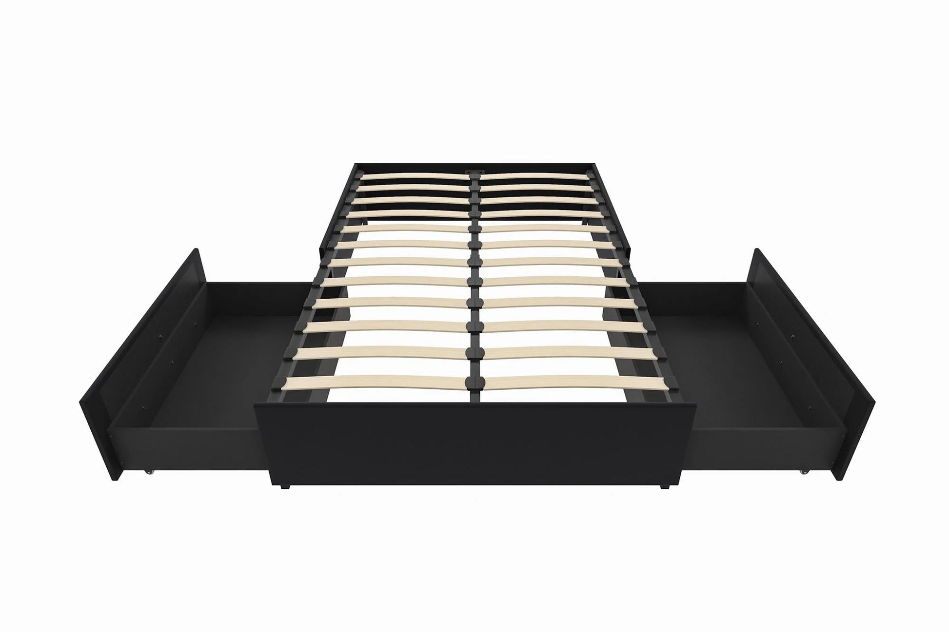 DHP Maven Platform Bed with Storage, Full, Black Faux leather