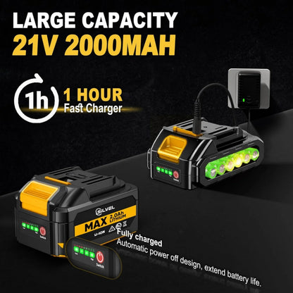 Rvchic 2-in-1 Cordless Electric Brad Nailer with 2 * 2.0Ah Battery for Upholstery,Carpentry and Woodworking,1000pcs Nails,18GA Staples Included,Yellow