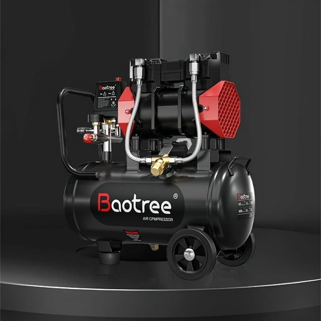 Zhixing 8 Gallon Portable Oil-Free Air Compressor, Ultra Quiet 70dB, 1.5HP 115PSI High Pressure 4.52CFM, Auto Repair/Bicycle Tire Inflating/Garage Painting | 110V-60Hz Home and Commercial
