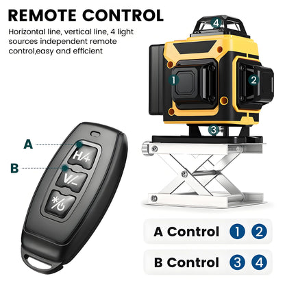 Laser Level,GOCHIFIX 16 Lines 4x360? Green Cross Laser Level Self Leveling with Tripod,Rotating Bracket,Remote Control,Lifting Platform,Rechargeable Battery and Storage Box
