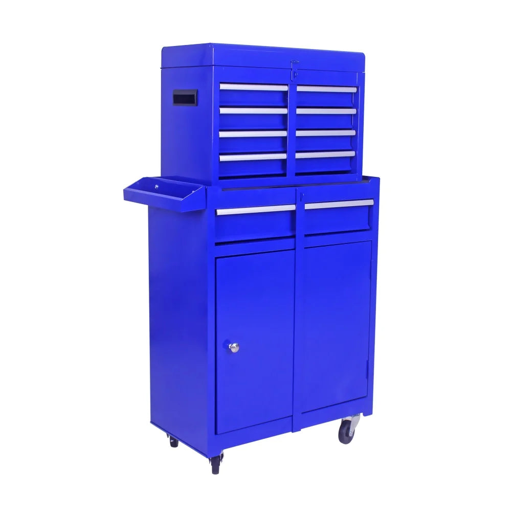 5-Drawer Rolling Tool Chest, Tool Storage Box with Wheels and Locking System, Removable Tool Cabinet with Bottom Cabinet and Adjustable Shelf, for Garage Warehouse Workshop